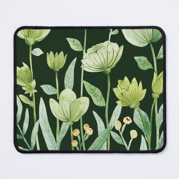 Item preview, Green flowers watercolor designed and sold by uunaa.