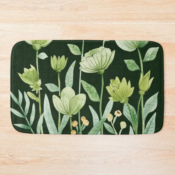Item preview, Green flowers watercolor designed and sold by uunaa.