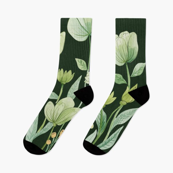 Item preview, Green flowers watercolor designed and sold by uunaa.