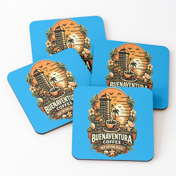 Item preview, Buenaventura Coffee – New Smyrna Beach Vintage Sunset Tropical Cafe designed and sold by CatLovers Studio.