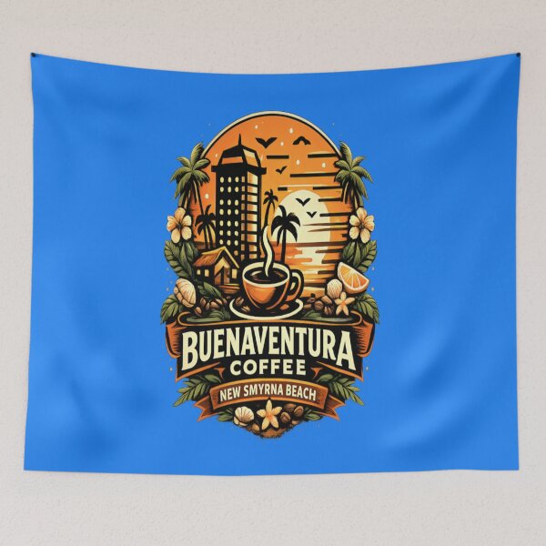 Item preview, Buenaventura Coffee – New Smyrna Beach Vintage Sunset Tropical Cafe designed and sold by CatLovers Studio.