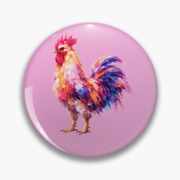 Item preview, Modern Folk Dreamy Neon Rooster – Abstract Impasto Bird Art designed and sold by byaga.