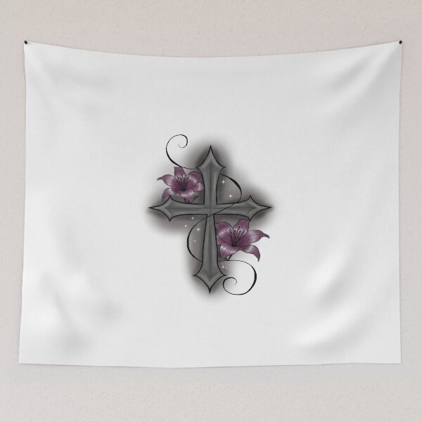 Item preview, Cross with lilies designed and sold by PeterskyDesign.