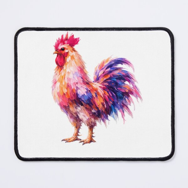 Item preview, Modern Folk Dreamy Neon Rooster – Abstract Impasto Bird Art designed and sold by byaga.