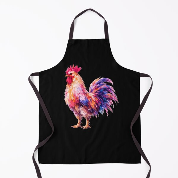 Item preview, Modern Folk Dreamy Neon Rooster – Abstract Impasto Bird Art designed and sold by byaga.