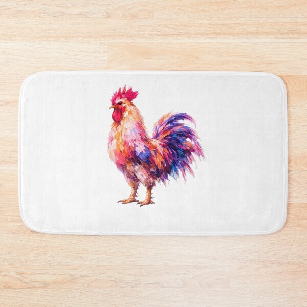 Item preview, Modern Folk Dreamy Neon Rooster – Abstract Impasto Bird Art designed and sold by byaga.