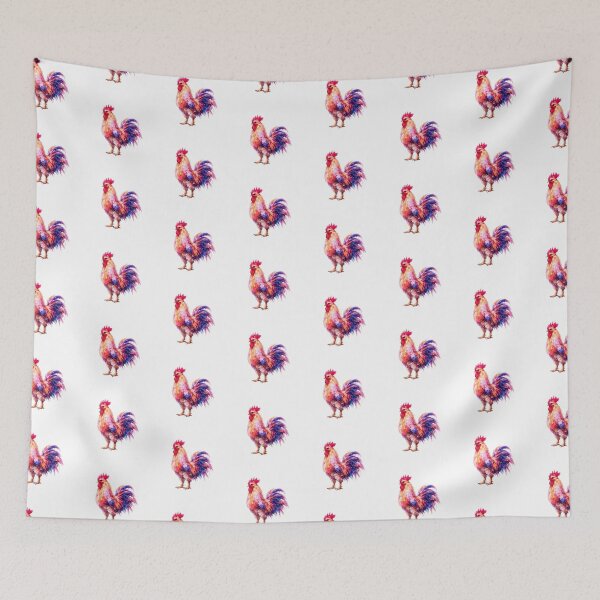 Item preview, Modern Folk Dreamy Neon Rooster – Abstract Impasto Bird Art designed and sold by byaga.