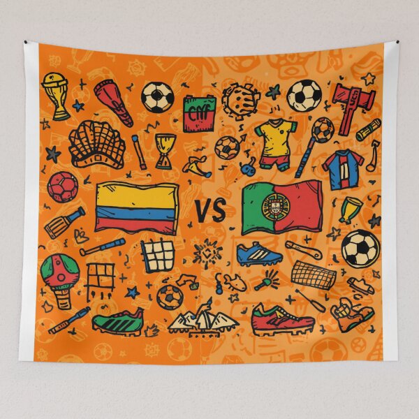 Item preview, Colombia vs Portugal World Cup 2026 Doodle - Father's Day Gift Football. designed and sold by GeoandHome.