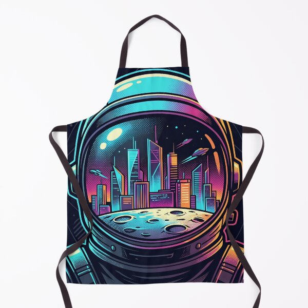 Item preview, Astronaut Helmet Neon Cityscape Synthwave Space Visor Reflection Art designed and sold by TrendyTravel.
