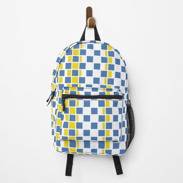 Item preview, Checkered Pattern Modern Retro Yellow Blue White designed and sold by CVHomeDecor.