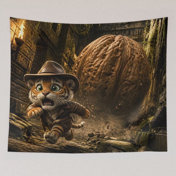 Item preview,  Tiger Explorer Running from Giant Walnut designed and sold by sigmaartstudio.