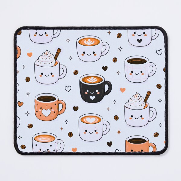 Item preview, Kawaii Coffee Cups Pattern designed and sold by IGLCreative.