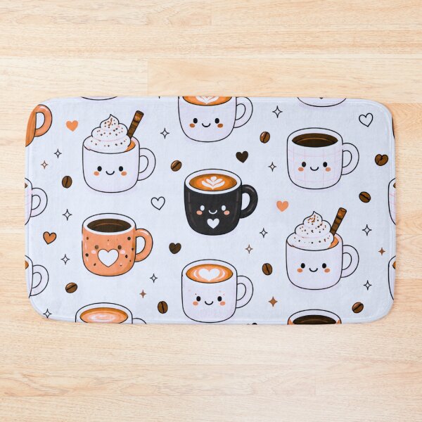 Item preview, Kawaii Coffee Cups Pattern designed and sold by IGLCreative.
