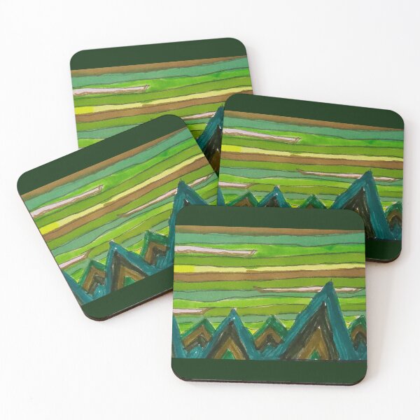 Item preview, Abstract mountain skyline scene Green designed and sold by DancingCreek.
