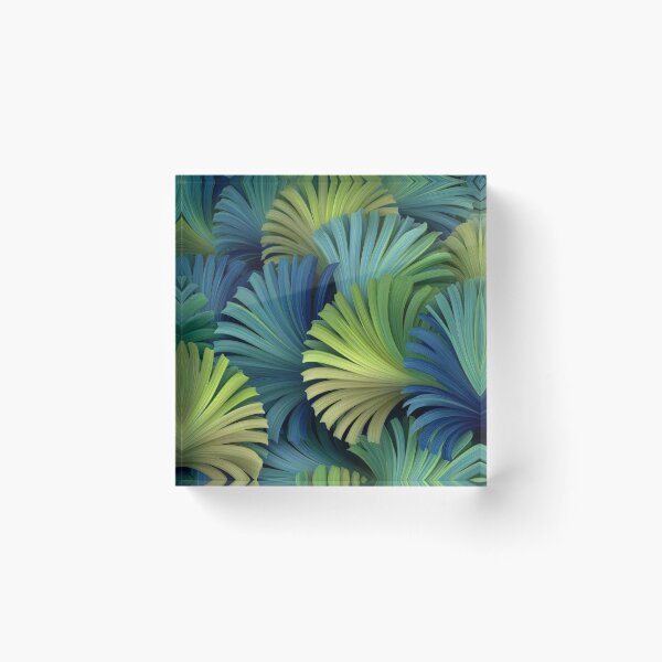 Item preview, Abstract palm fronds in blue and green designed and sold by dcrc.