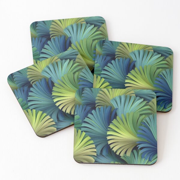 Item preview, Abstract palm fronds in blue and green designed and sold by dcrc.