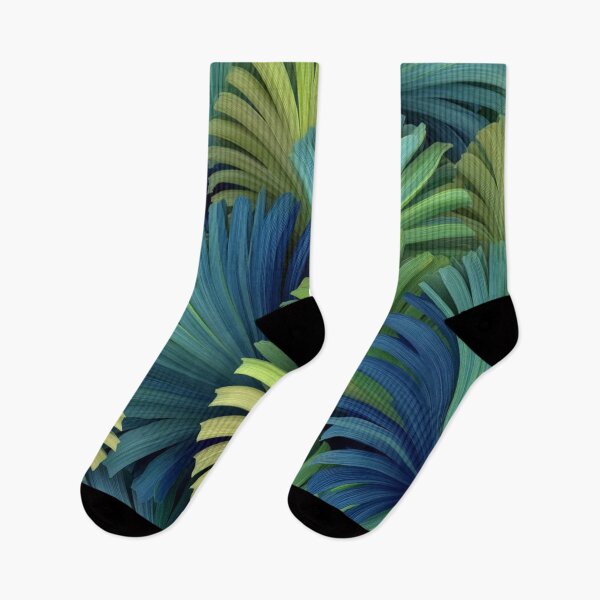 Item preview, Abstract palm fronds in blue and green designed and sold by dcrc.