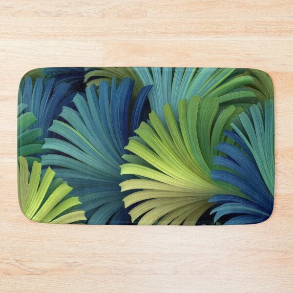 Item preview, Abstract palm fronds in blue and green designed and sold by dcrc.