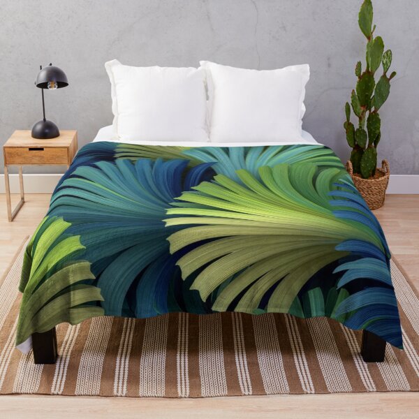 Item preview, Abstract palm fronds in blue and green designed and sold by dcrc.