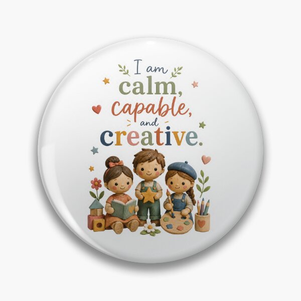 Item preview, I Am Calm Capable And Creative Kids Affirmation Art designed and sold by LoveNurseries.