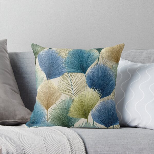 Item preview, Abstract palm fronds in blue and green designed and sold by dcrc.