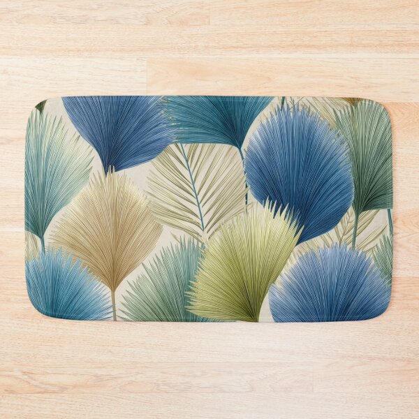 Item preview, Abstract palm fronds in blue and green designed and sold by dcrc.