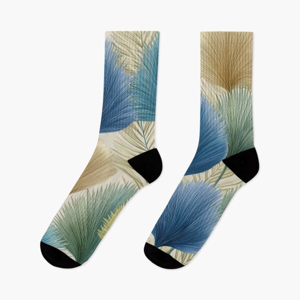 Item preview, Abstract palm fronds in blue and green designed and sold by dcrc.