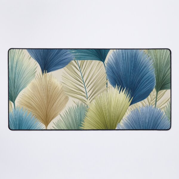 Item preview, Abstract palm fronds in blue and green designed and sold by dcrc.