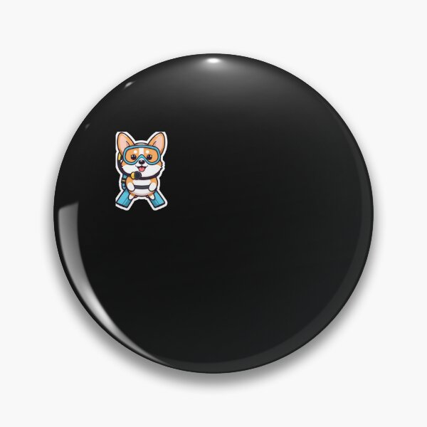 Item preview, Cute Corgi Dog Scuba Diving - Left Chest Badge Funny Ocean Puppy designed and sold by islam gamal.