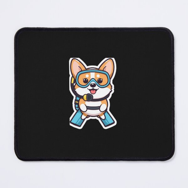 Item preview, Cute Corgi Dog Scuba Diving - Left Chest Badge Funny Ocean Puppy designed and sold by islam gamal.