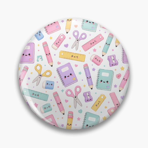 Item preview, Kawaii Stationery Study Cute Seamless Pattern Print designed and sold by Inkworksbyshery.