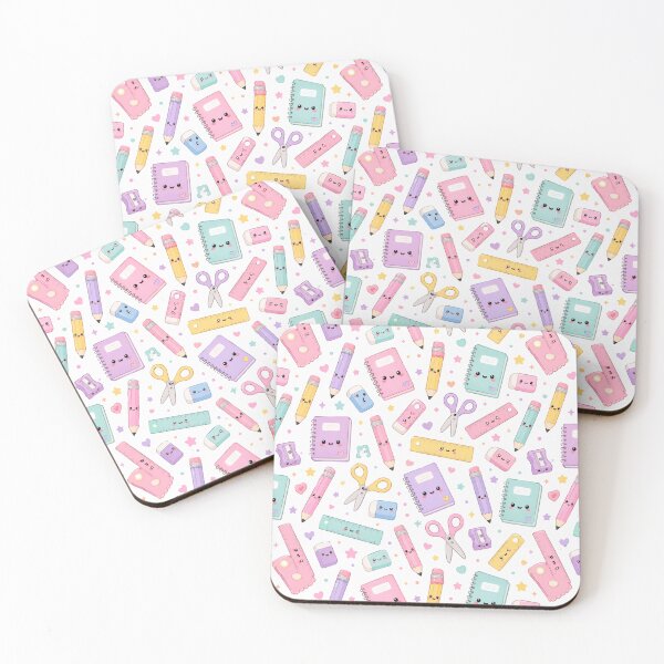 Item preview, Kawaii Stationery Study Cute Seamless Pattern Print designed and sold by Inkworksbyshery.