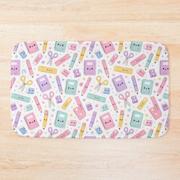 Item preview, Kawaii Stationery Study Cute Seamless Pattern Print designed and sold by Inkworksbyshery.