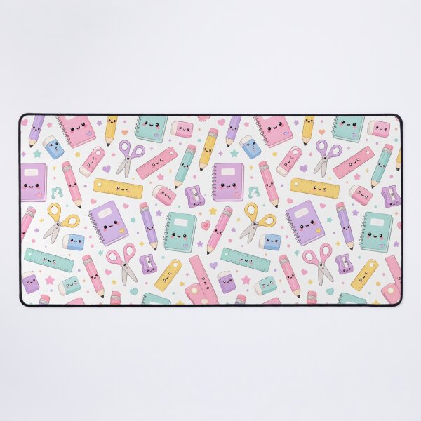 Item preview, Kawaii Stationery Study Cute Seamless Pattern Print designed and sold by Inkworksbyshery.