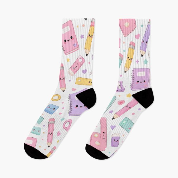Item preview, Kawaii Stationery Study Cute Seamless Pattern Print designed and sold by Inkworksbyshery.
