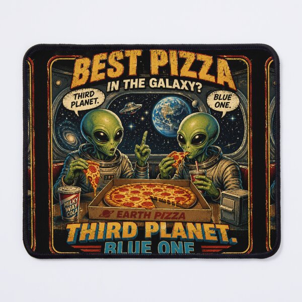 Item preview, Best Pizza in the Galaxy Third Planet Blue One Retro Alien Humor designed and sold by FindYouByZ.