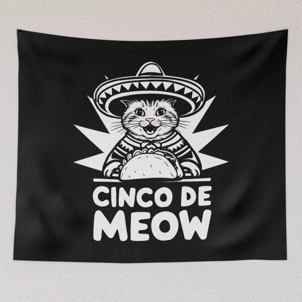 Item preview, Cinco De Meow Sombrero Cat designed and sold by SiarheiYur.