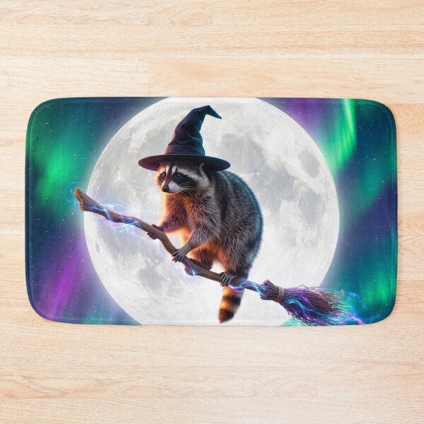 Item preview, Witchy Raccoon Goes for Broom Ride  designed and sold by Tridentulus.