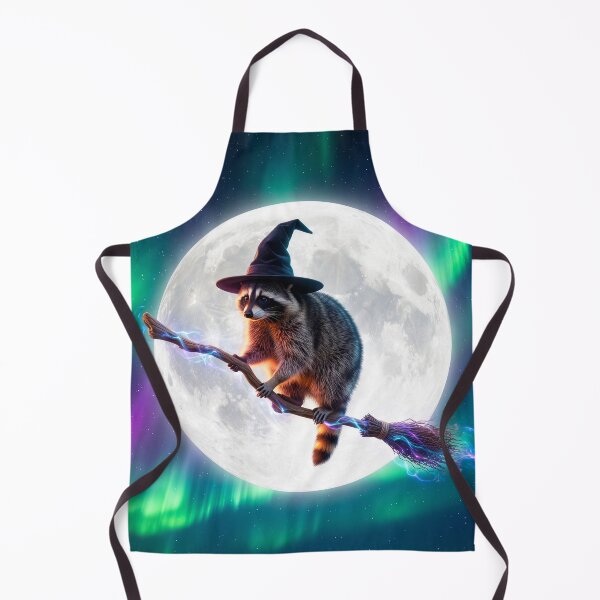 Item preview, Witchy Raccoon Goes for Broom Ride designed and sold by Tridentulus.