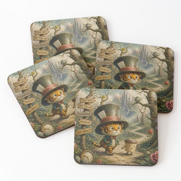 Item preview, Tiger and Cup in Wonderland designed and sold by sigmaartstudio.