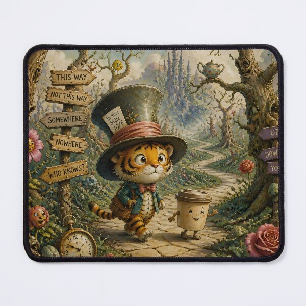Item preview, Tiger and Cup in Wonderland designed and sold by sigmaartstudio.