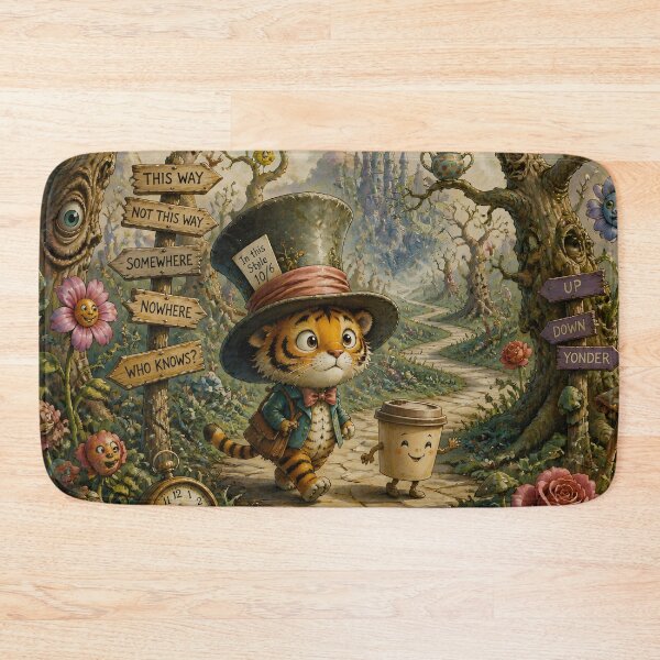 Item preview, Tiger and Cup in Wonderland designed and sold by sigmaartstudio.