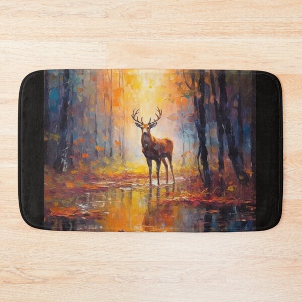 Item preview, Golden Autumn Forest Stag Reflection Artwork  designed and sold by NivyasArtistry.