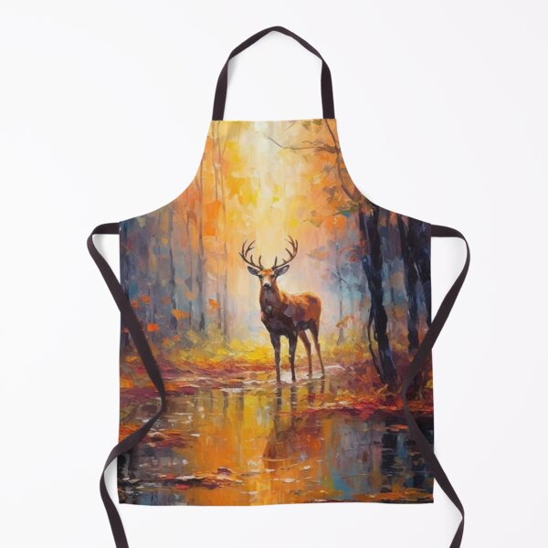 Item preview, Golden Autumn Forest Stag Reflection Artwork designed and sold by NivyasArtistry.