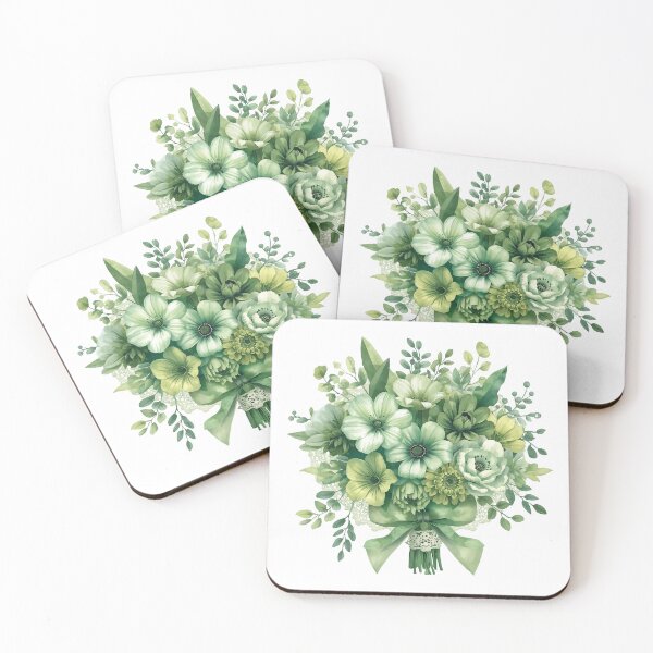 Item preview,  Green flowers watercolor designed and sold by uunaa.