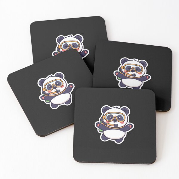 Item preview, Cute Panda Scuba Diving - Left Chest Badge Funny Ocean Bear designed and sold by islam gamal.