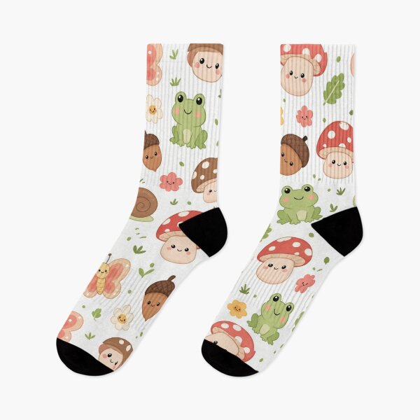 Item preview, Kawaii Mushroom Nature Cute Seamless Pattern Print designed and sold by Inkworksbyshery.