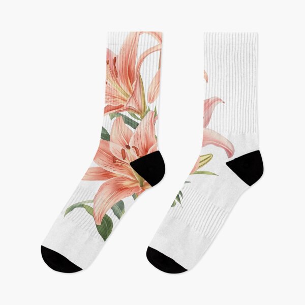 Item preview, Pink lily flowers watercolor designed and sold by uunaa.