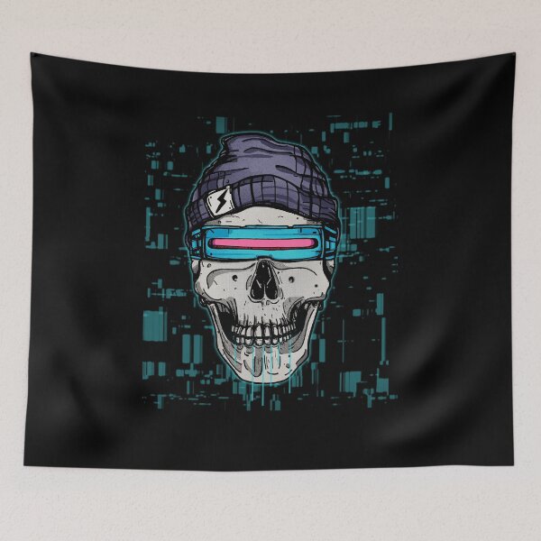 Item preview, Neon Cyber Skull designed and sold by Rot Riot Lab.