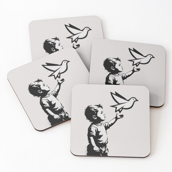 Item preview, Banksy releasing a vibrant solid white paper airplane shaped like a soaring dove designed and sold by 123ks.
